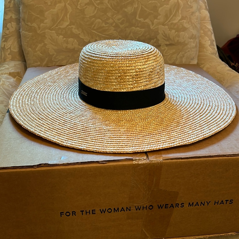Gigi Pip GWEN Natural Straw Wide Brim Sun Hat S/M 57